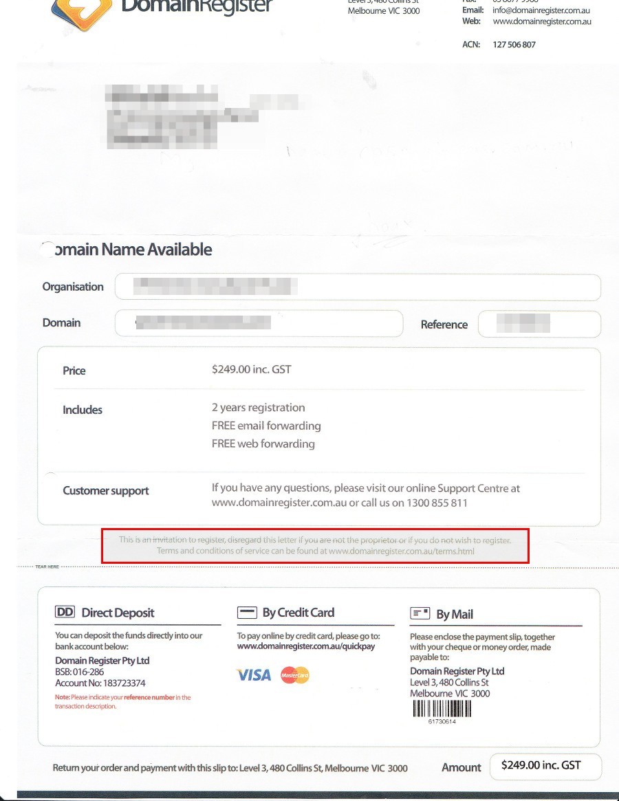 domain register scam 