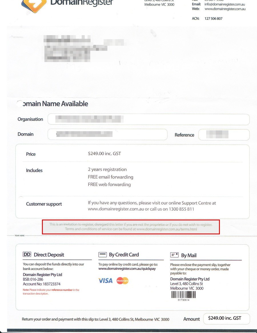 domain register scam